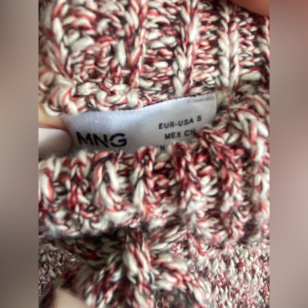 MANGO High Waist Flecked Burgundy Knit Shorts Cotton S Size S - Picture 6 of 11